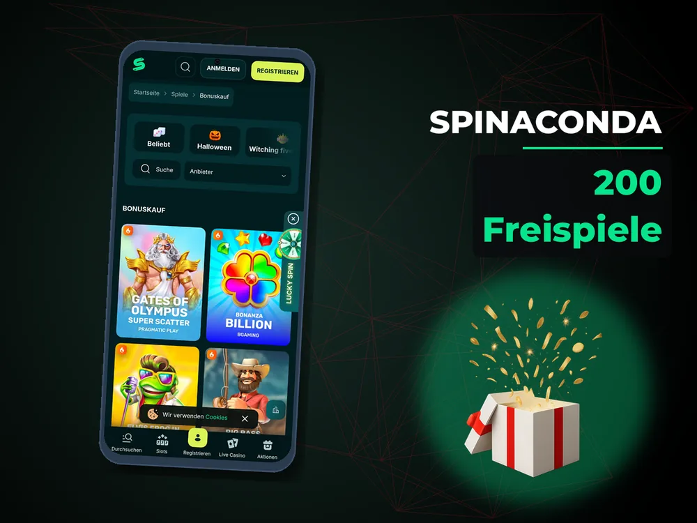 Spinaconda - 200 Freispiele
