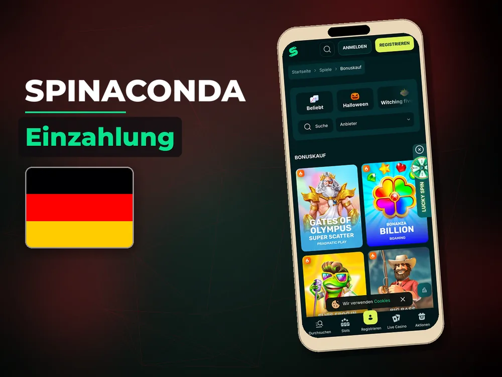 Spinaconda - Einzahlung