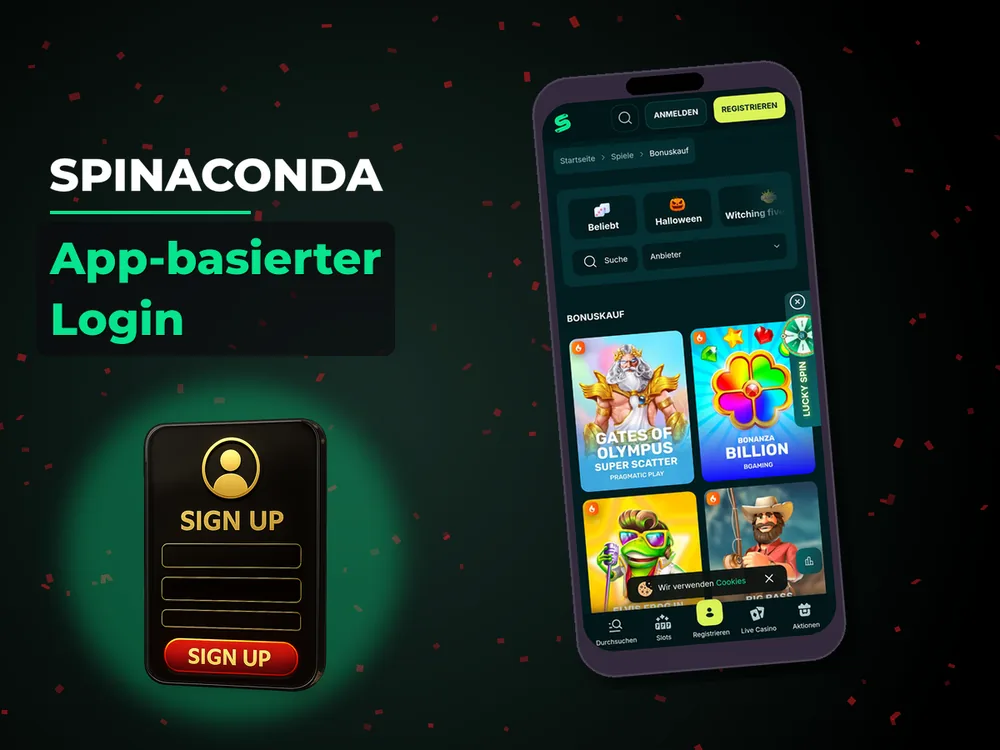 Spinaconda - App-basierter Login